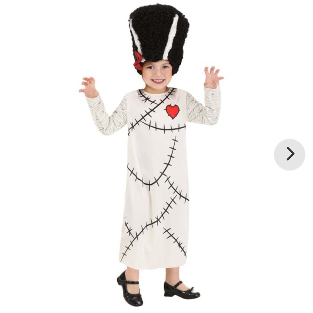 Kids Monster Bride Costume - White and Black